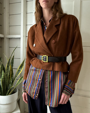 90s Tahari Cropped Wool Blazer | S-M