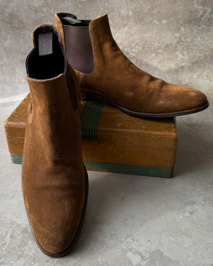 90s Brown Suede Chelsea Boots | 9