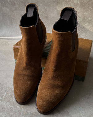 90s Brown Suede Chelsea Boots | 9