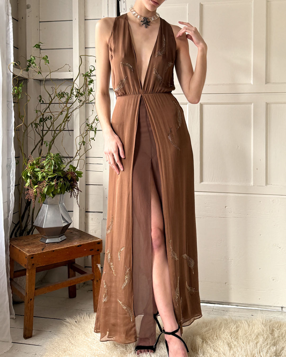 2015 Valentino Beaded Silk Gown | XS-S
