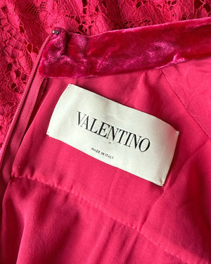 Valentino Pink Lace & Velvet Dress | S-M