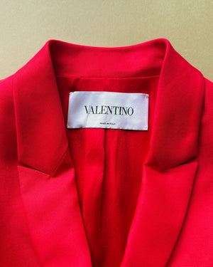 Valentino Red Silk Suit | M