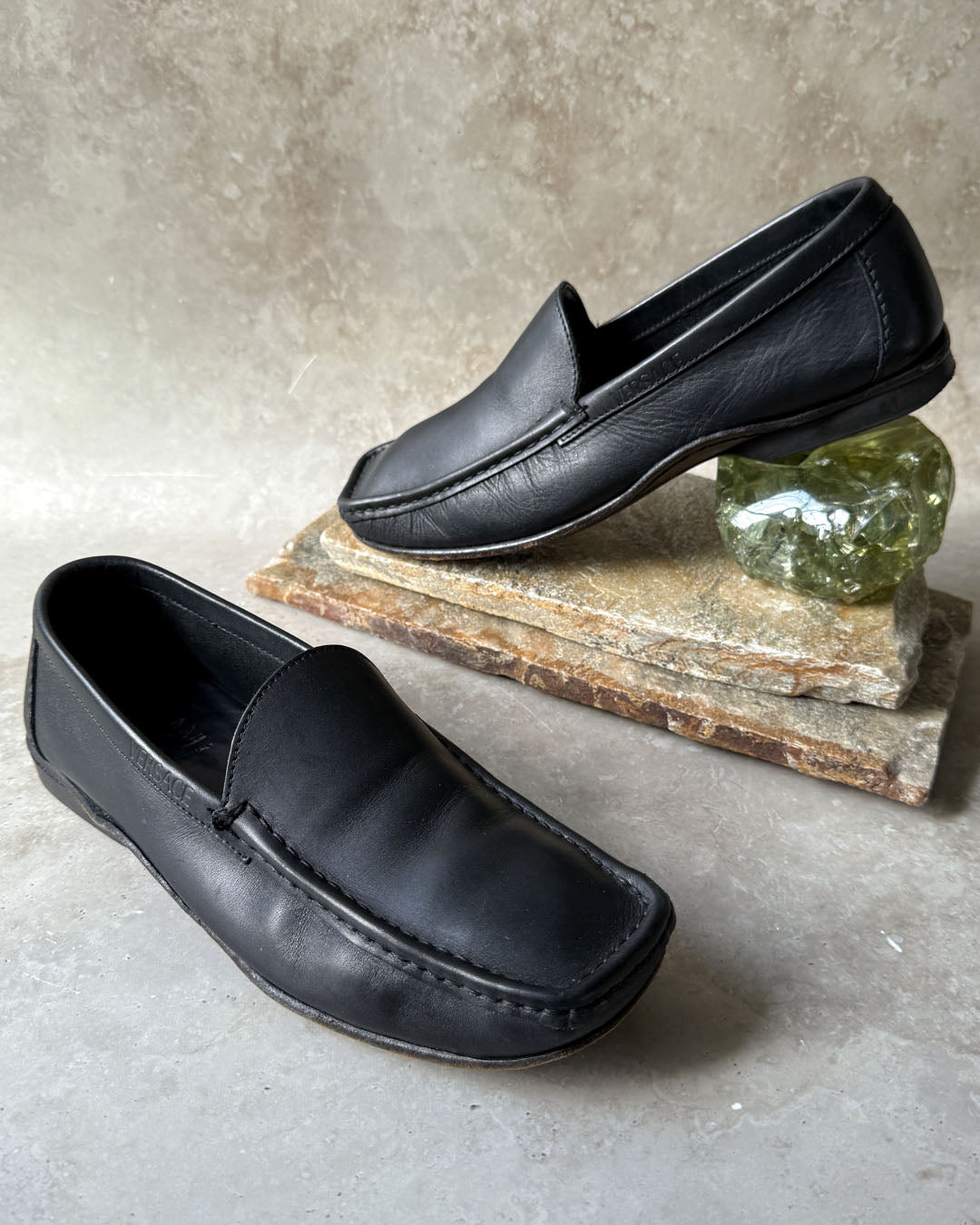 90s Versace Square Toe Loafers | 8.5