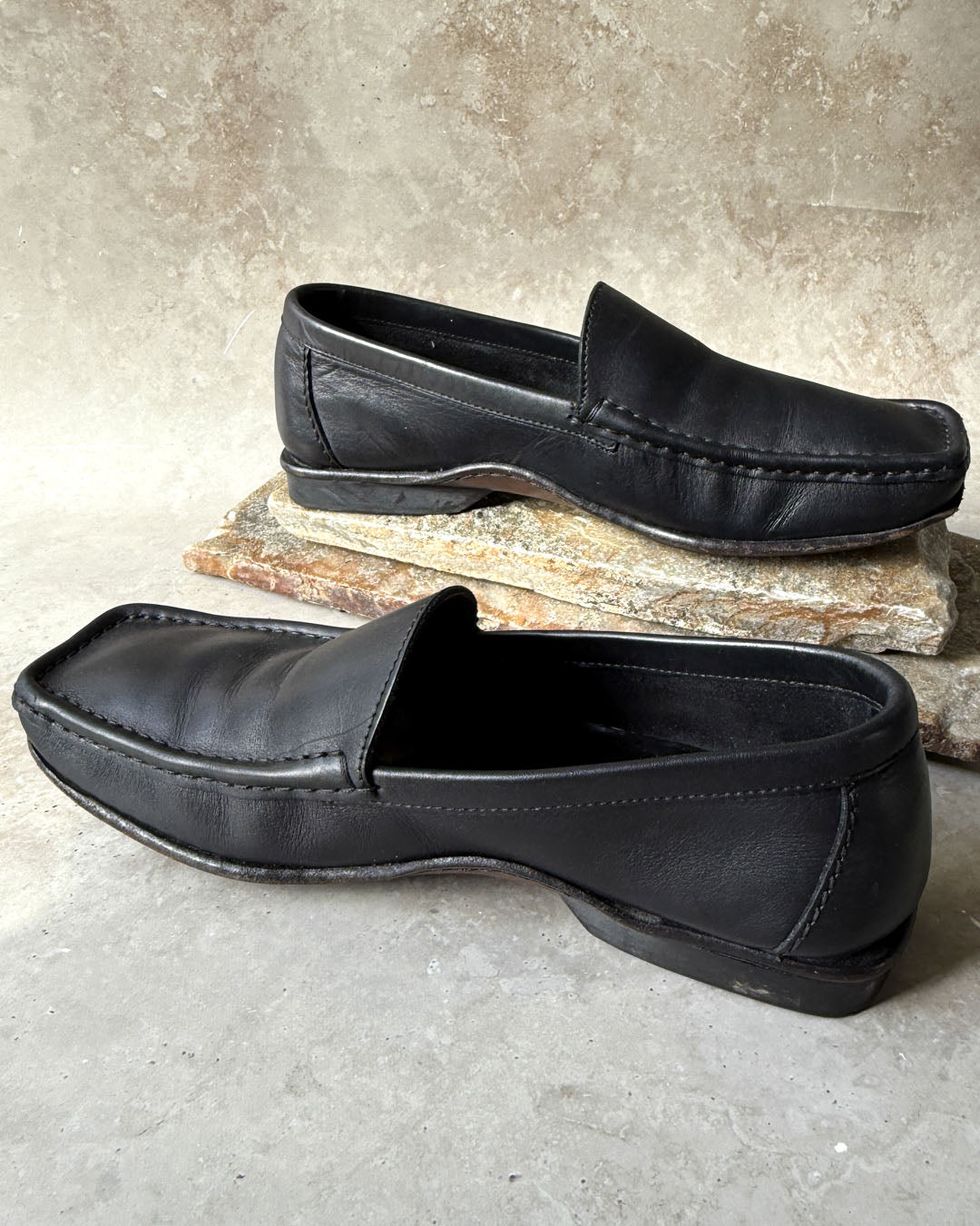 90s Versace Square Toe Loafers Lucky Vintage1