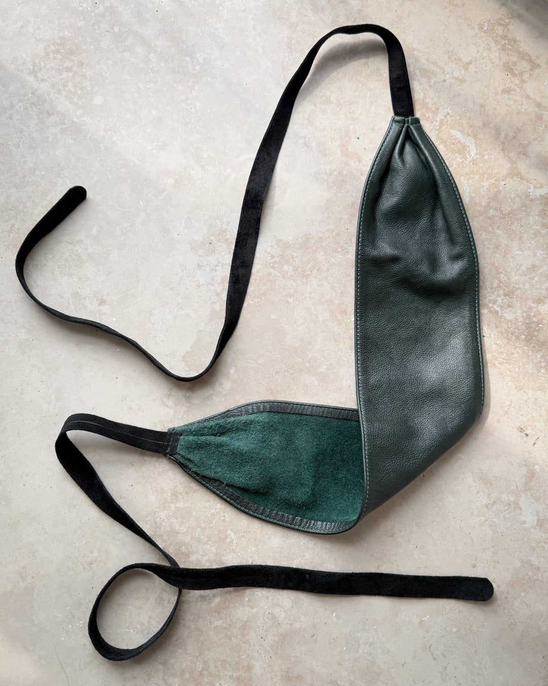 00s Green Leather Obi Wrap Belt