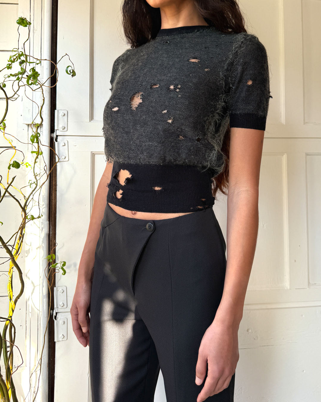 09 Vivienne Westwood Destroyed Mohair Sweater | XS