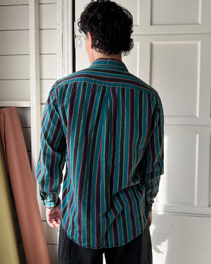 80s YSL Woven Stripe Shirt | M
