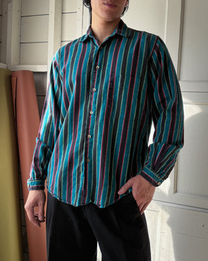 80s YSL Woven Stripe Shirt | M