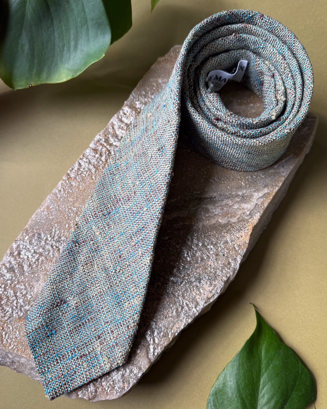 YSL Blue Woven Silk Tie