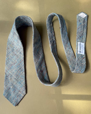 YSL Blue Woven Silk Tie