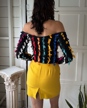 80s Yves Saint Laurent Mini Skirt | XS