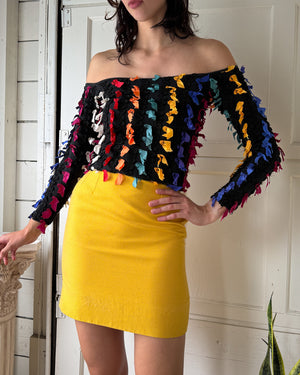 80s Yves Saint Laurent Mini Skirt | XS
