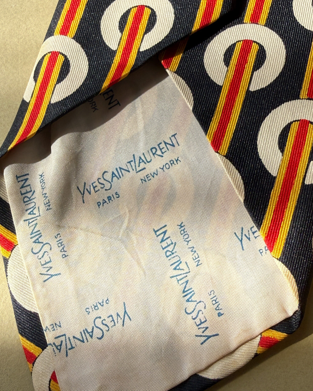 YSL Geometric Silk Tie