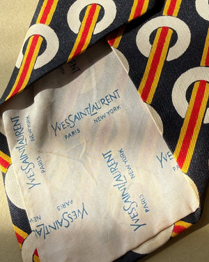 YSL Geometric Silk Tie