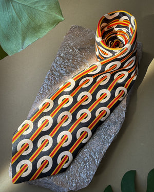 YSL Geometric Silk Tie