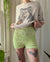 60s Lime Ruffle Bloomer Shorts