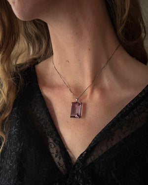 Alexandrite Glass Pendant Necklace