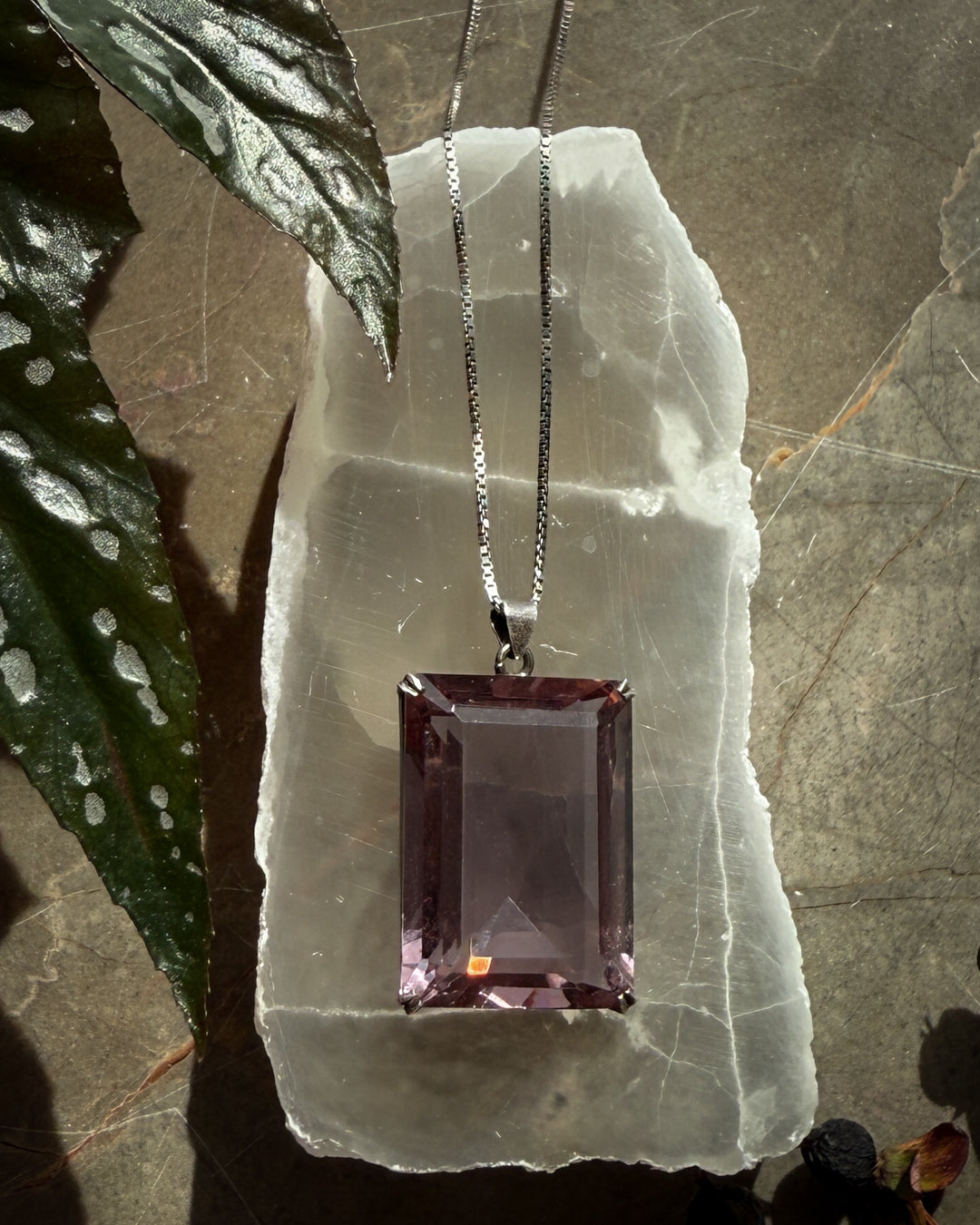 Alexandrite Glass Pendant Necklace