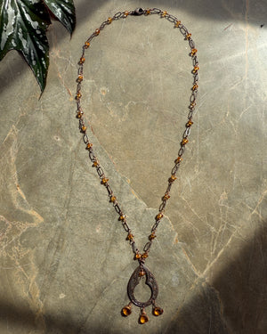 90s Copper Glass Beaded Necklace