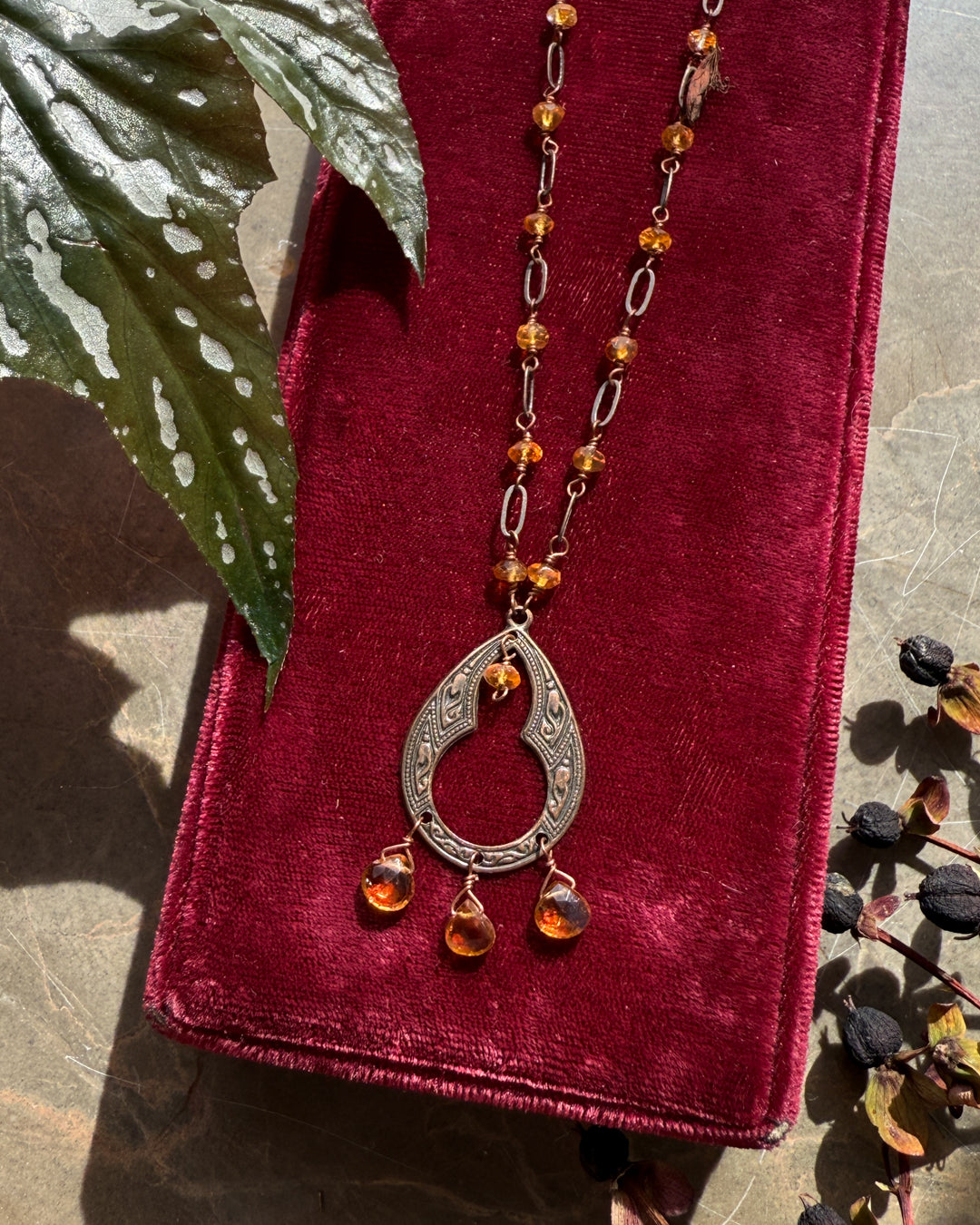 90s Copper Glass Beaded Necklace