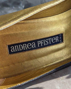 80s Andrea Pfister Gold Bow Heels