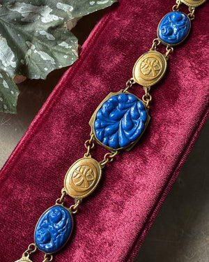 Antique Blue Peking Glass Bracelet