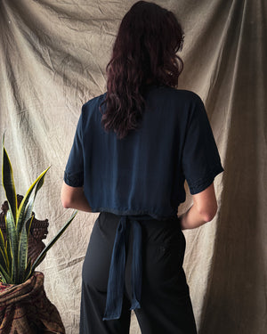 Edwardian Beaded Silk Blouse | S-M