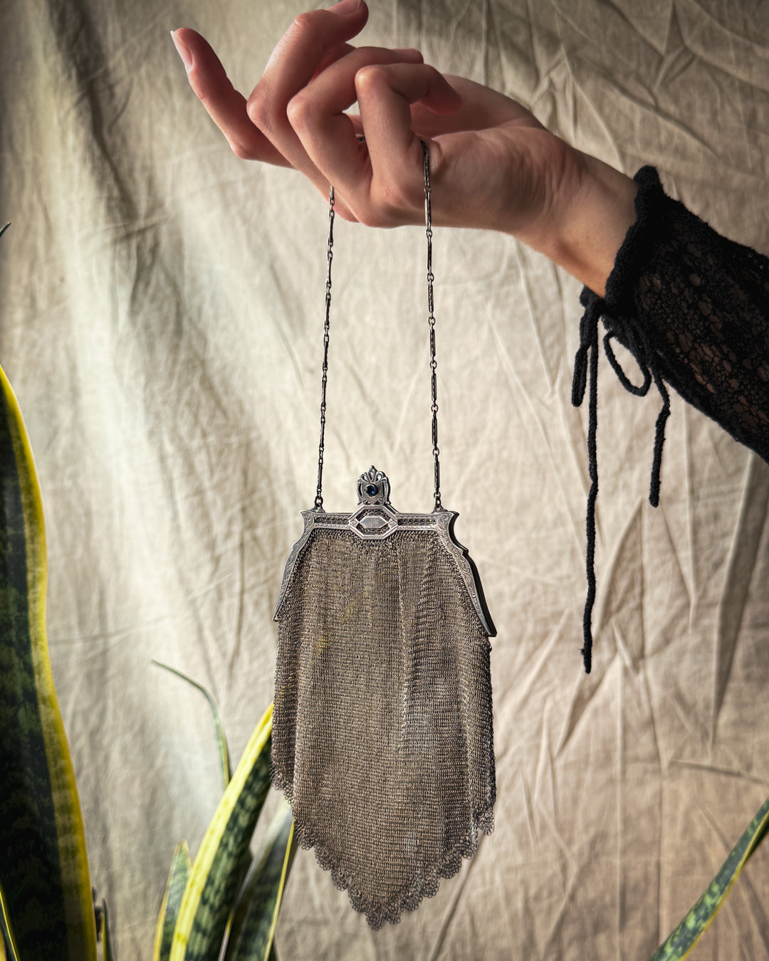1920s Silver Mesh Purse