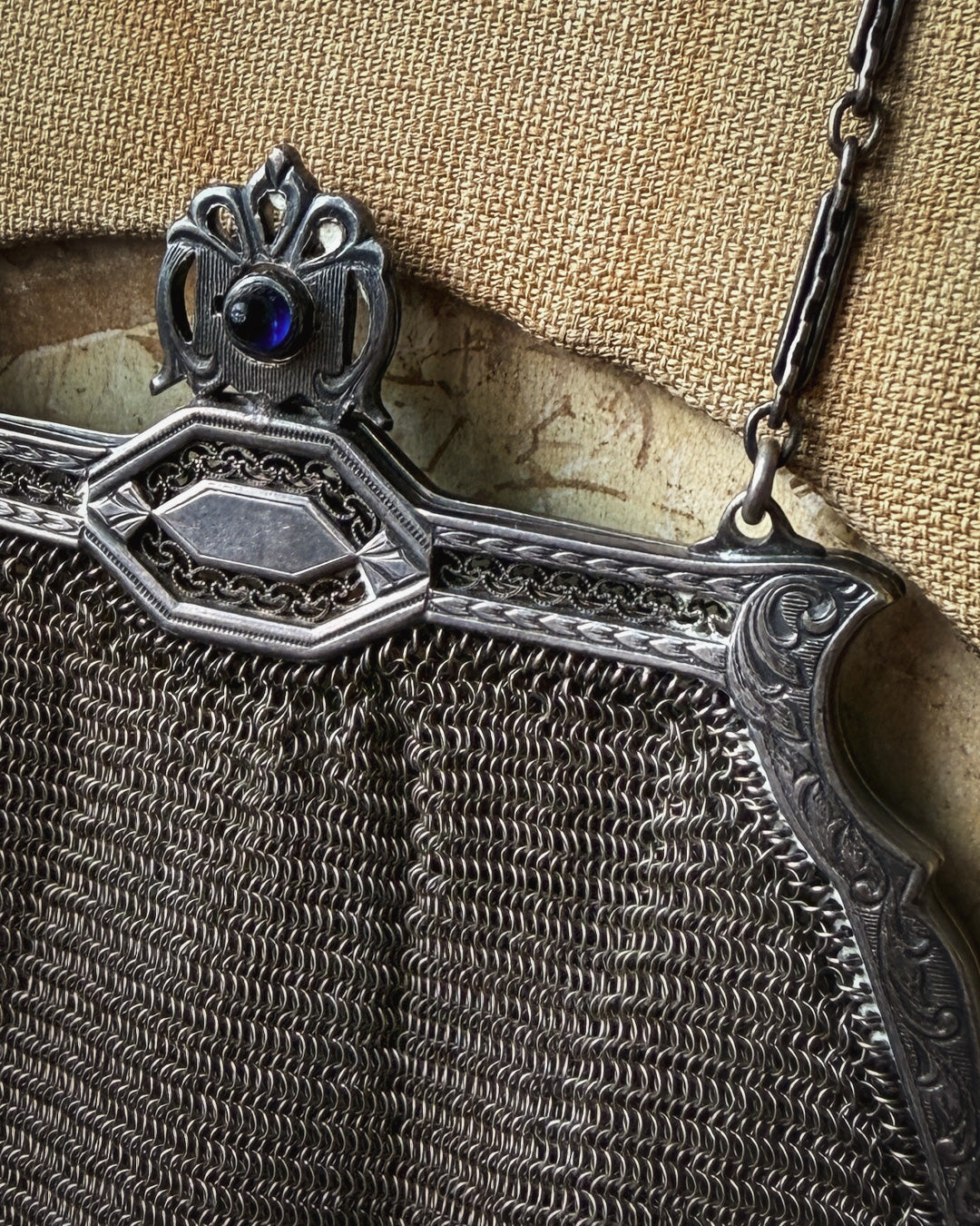 1920s Silver Mesh Purse