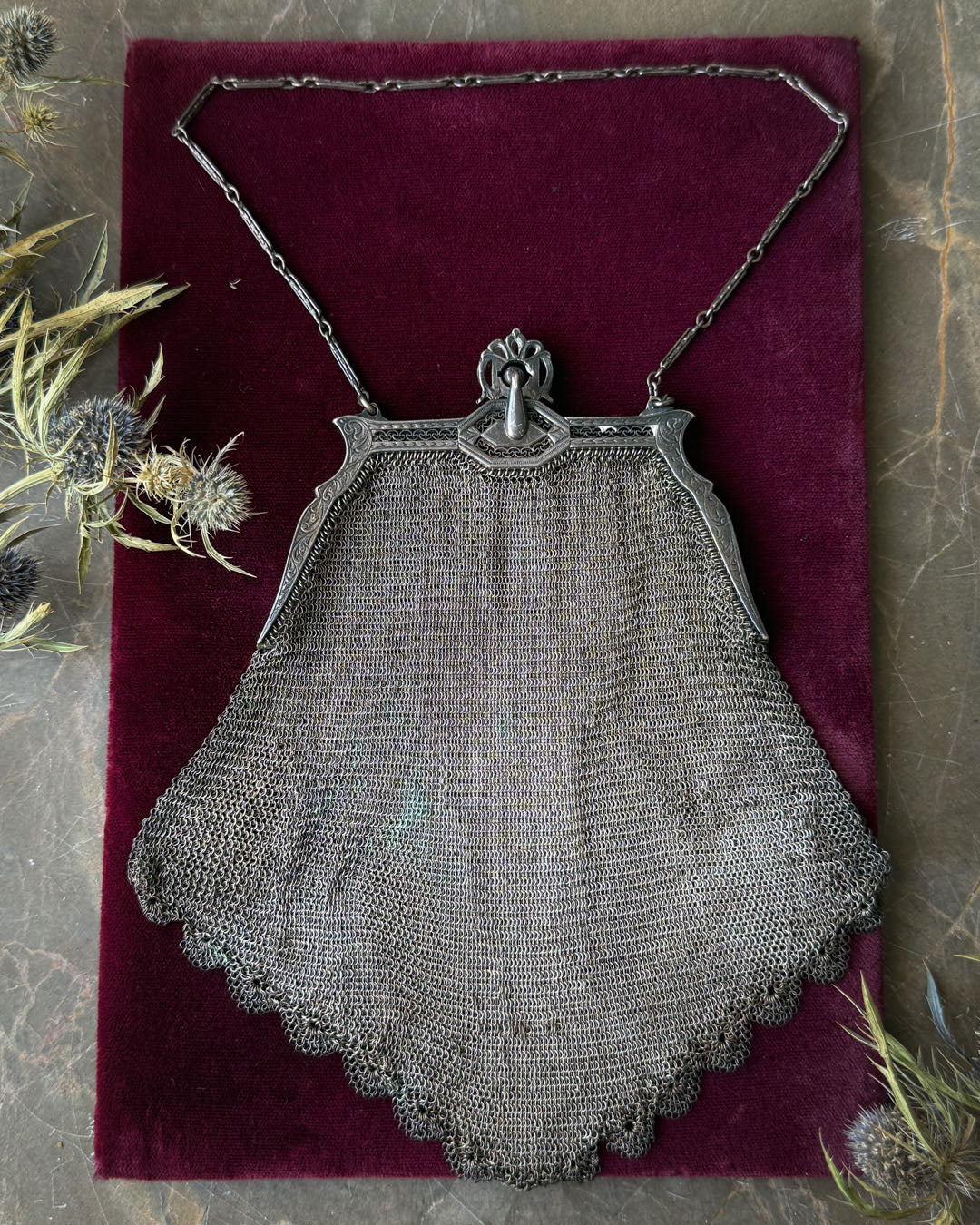 1920s Silver Mesh Purse