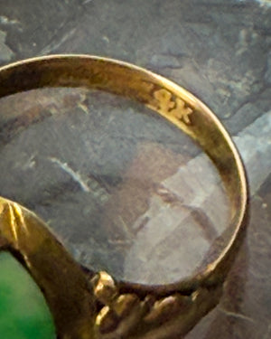Antique 14K Gold Chinese Jadeite Ring