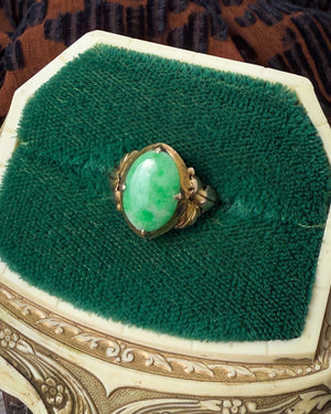 Antique 14K Gold Chinese Jadeite Ring