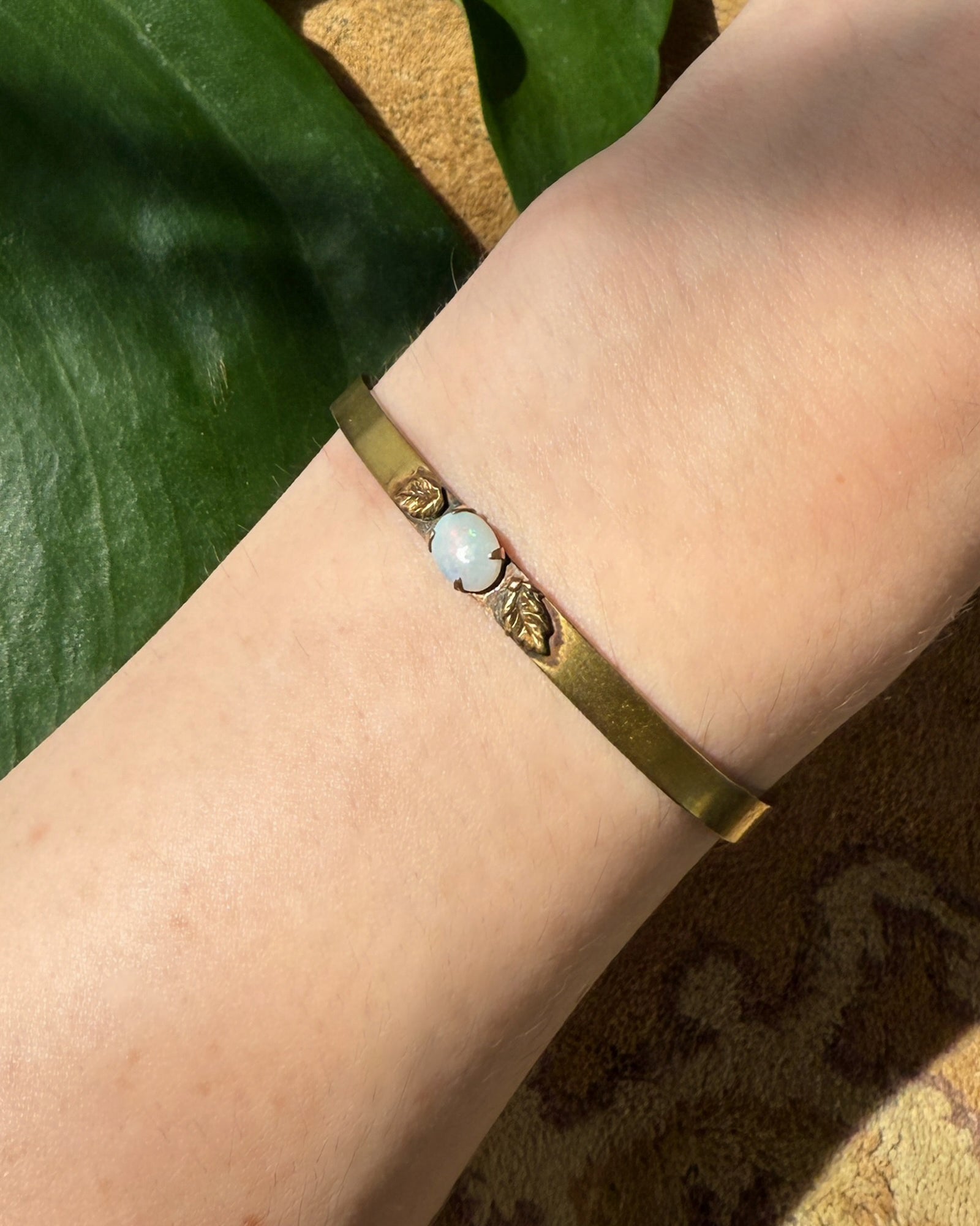 Antique Brass & Opal Bracelet