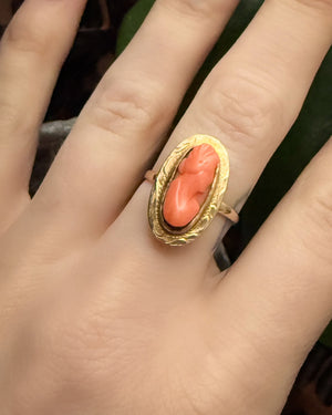 Antique 10K Gold Cameo Ring