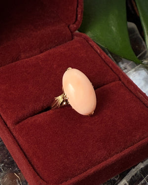 Antique 10K Angel Skin Coral Ring