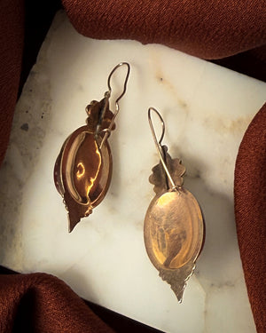 Victorian Gold Filled Cameo Earrings