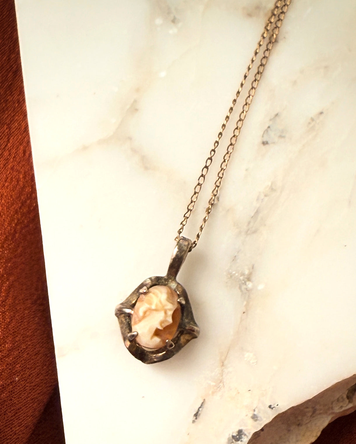 Antique Gold Filled Cameo Necklace