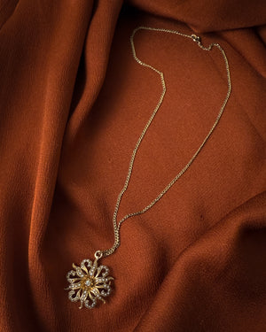 Antique 14K Gold & Pearl Pendant Necklace
