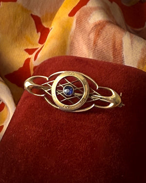 Victorian 14K Gold & Sapphire Brooch