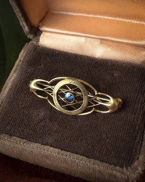 Victorian 14K Gold & Sapphire Brooch
