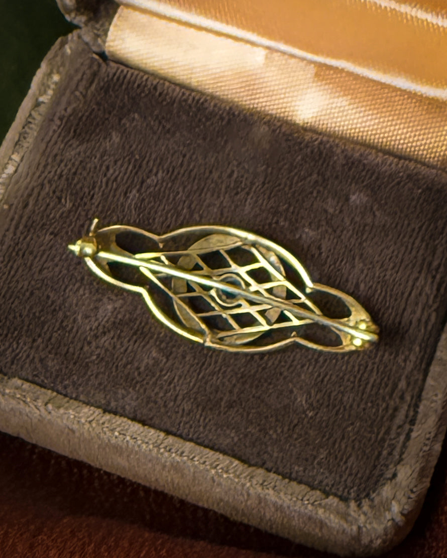 Victorian 14K Gold & Sapphire Brooch