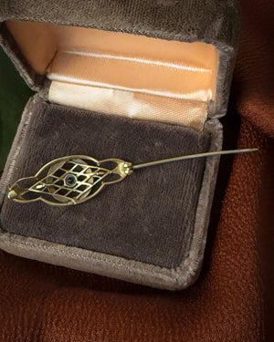 Victorian 14K Gold & Sapphire Brooch