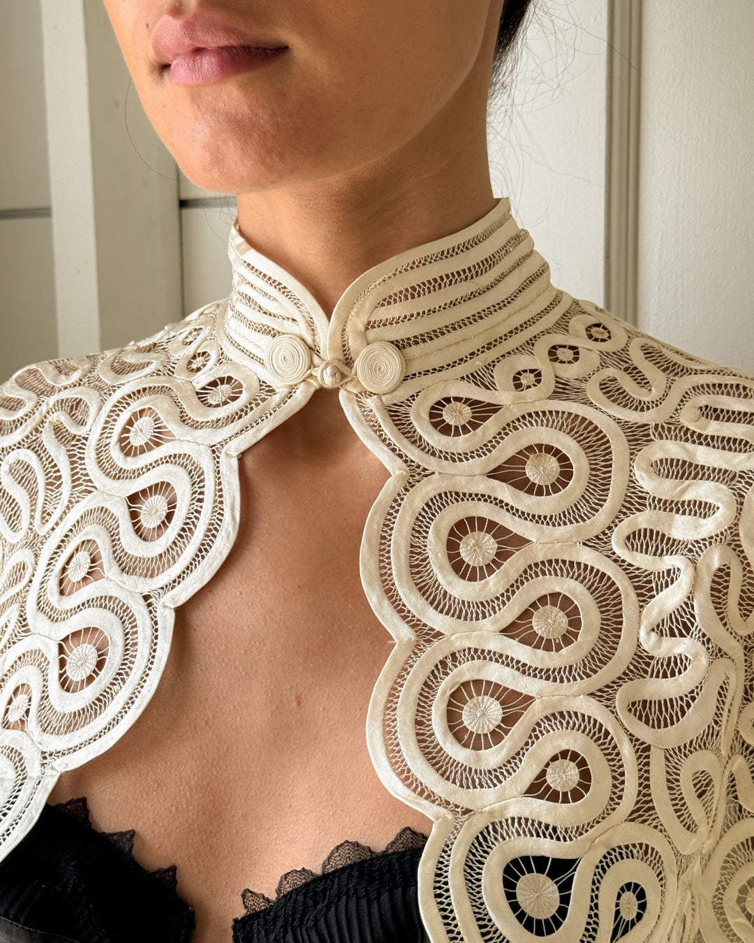 30s Silk Tape Lace Capelet