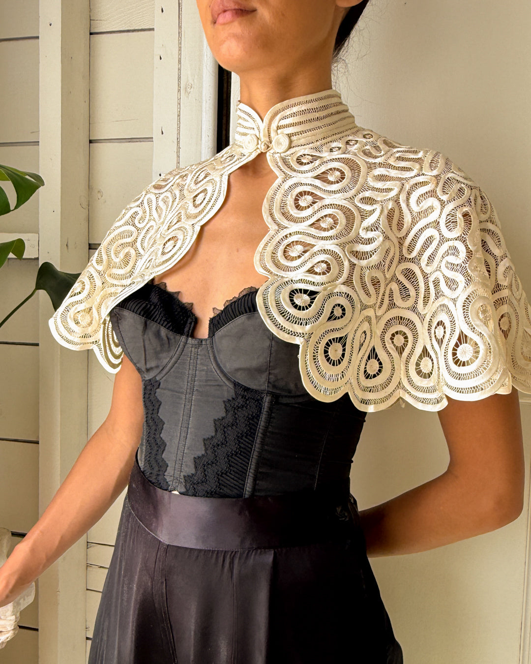 30s Silk Tape Lace Capelet
