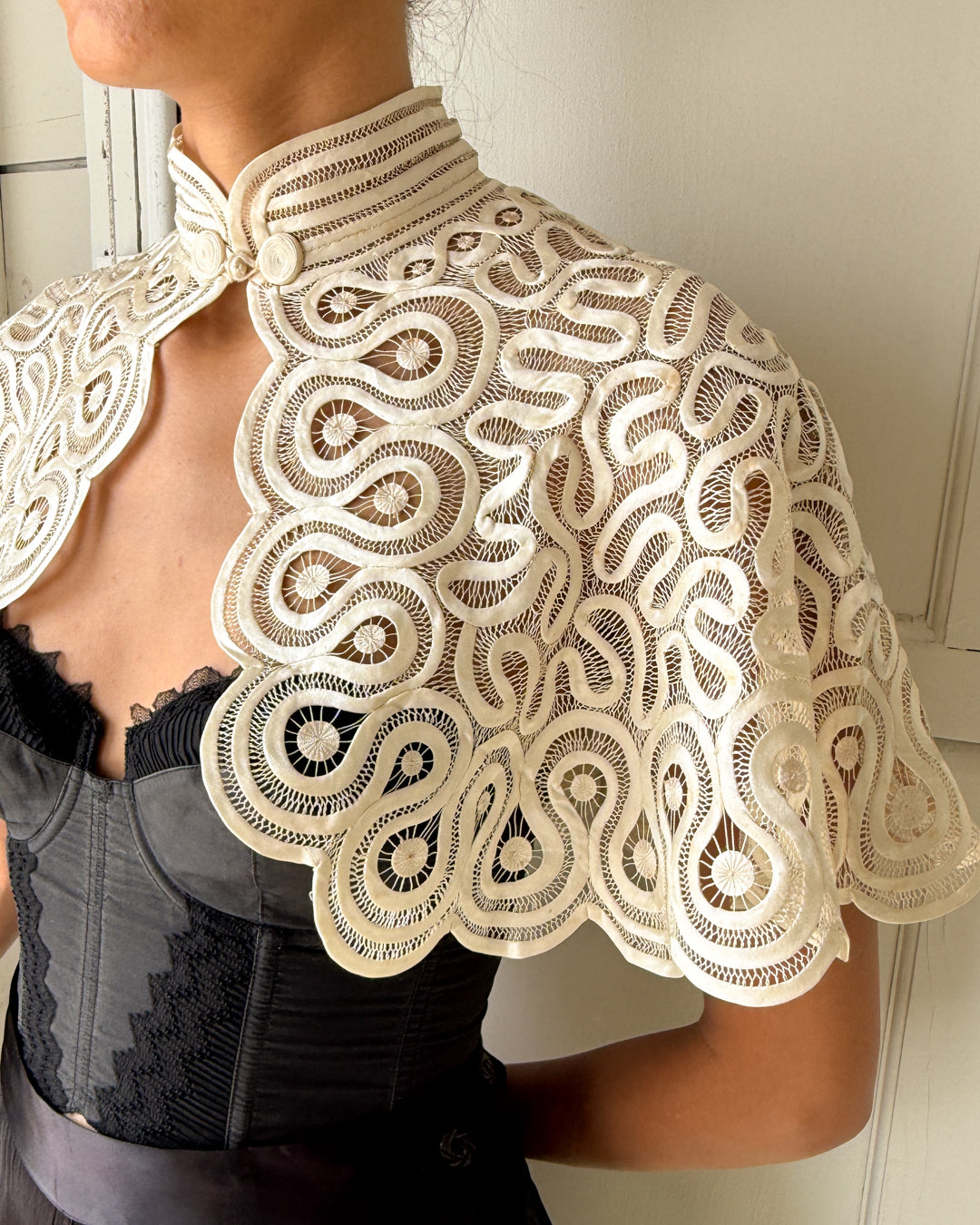 30s Silk Tape Lace Capelet