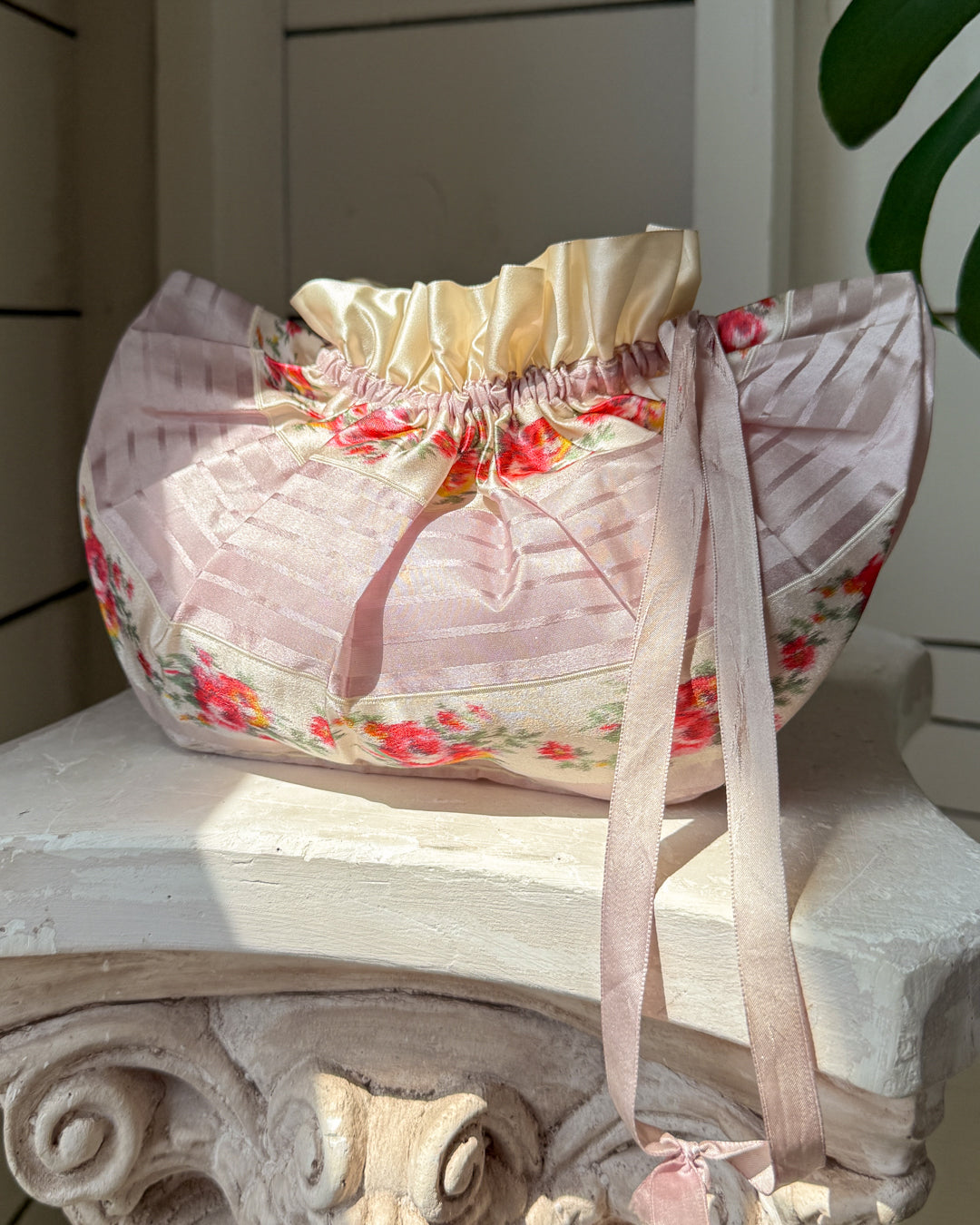 Antique Lavender Silk Reticule Purse