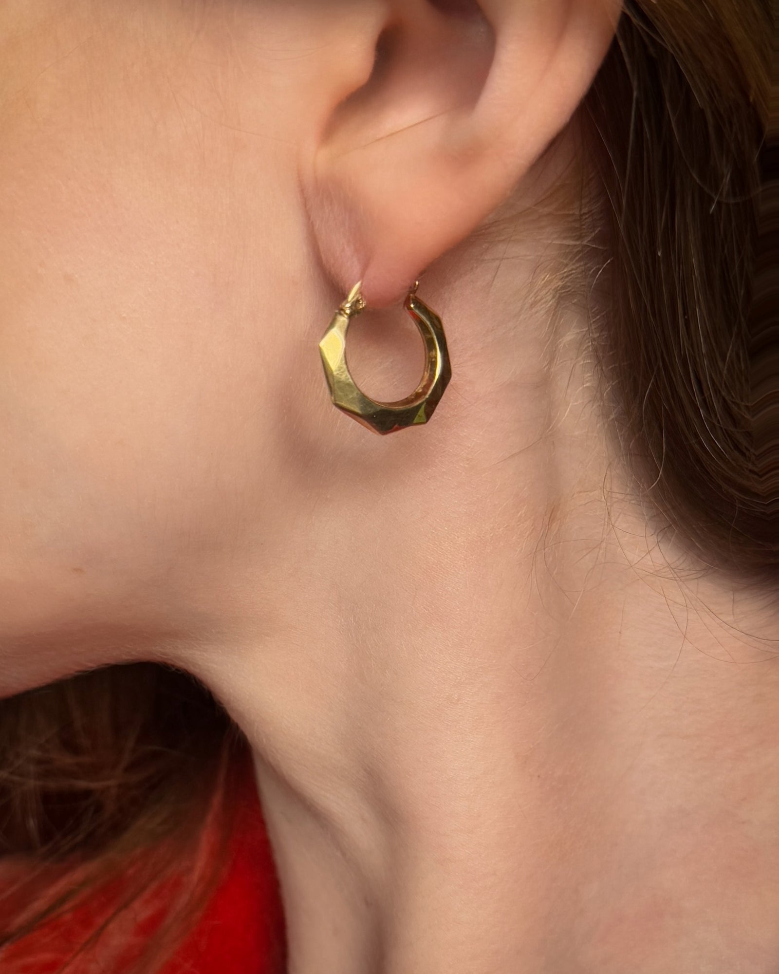 14K Gold Octagonal Hoop Earrings