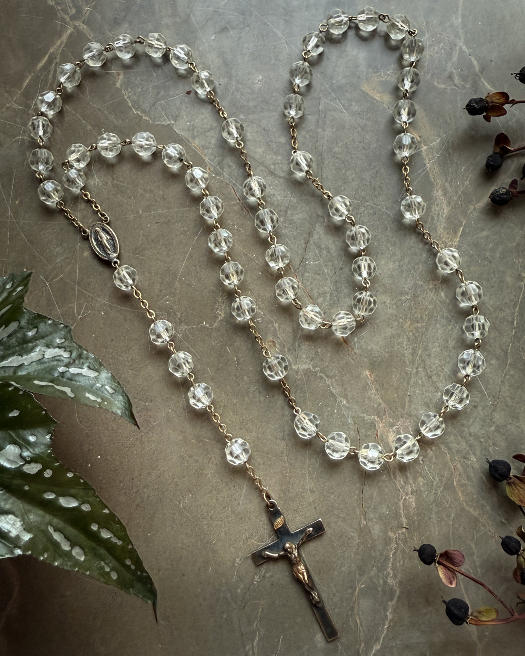 Antique Crystal Rosary
