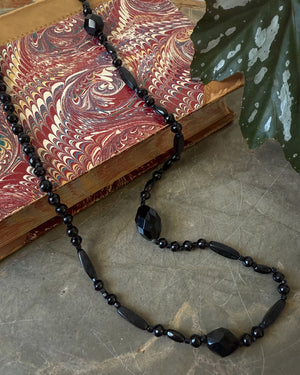 Antique Beaded Jet Mourning Necklace