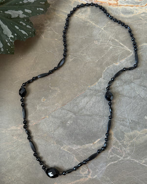 Antique Beaded Jet Mourning Necklace